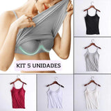 Kit 5 Unidades Camisola Sutiã Fresh™ / Nova Tendencia Primavera Verão 2025!