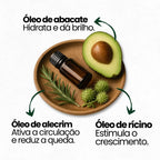 Sérum de crescimento capilar - alecrim, abacate e rícino