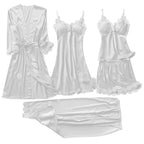 Conjunto SweetDream com 5 Peças em Cetim de Seda / O Conjunto da Mulher Bela & Sensual!