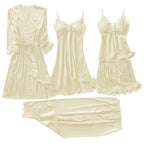 Conjunto SweetDream com 5 Peças em Cetim de Seda / O Conjunto da Mulher Bela & Sensual!