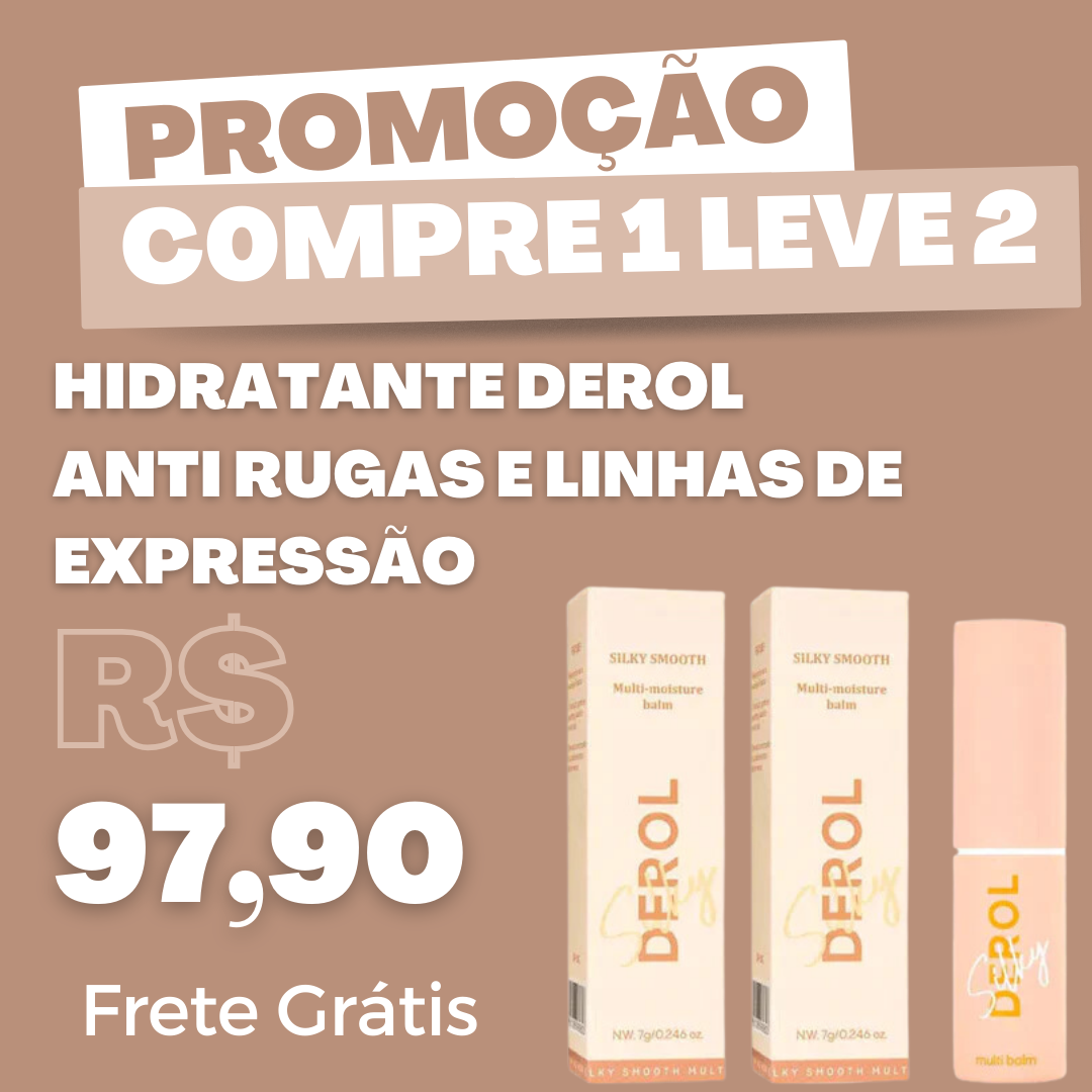 Hidratante Derol Anti Rugas e Linhas de Expressão |COMPRE 1 LEVE 2| + Frete Grátis