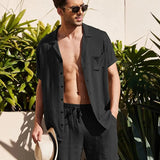 Conjunto Praiano Camisa Manga Curta + Shorts / Top Verão 22/23