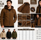 Jaqueta Sarja Forrada Premium com Capuz Removível – Inverno SeuKit