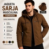 Jaqueta Sarja Forrada Premium com Capuz Removível – Inverno SeuKit