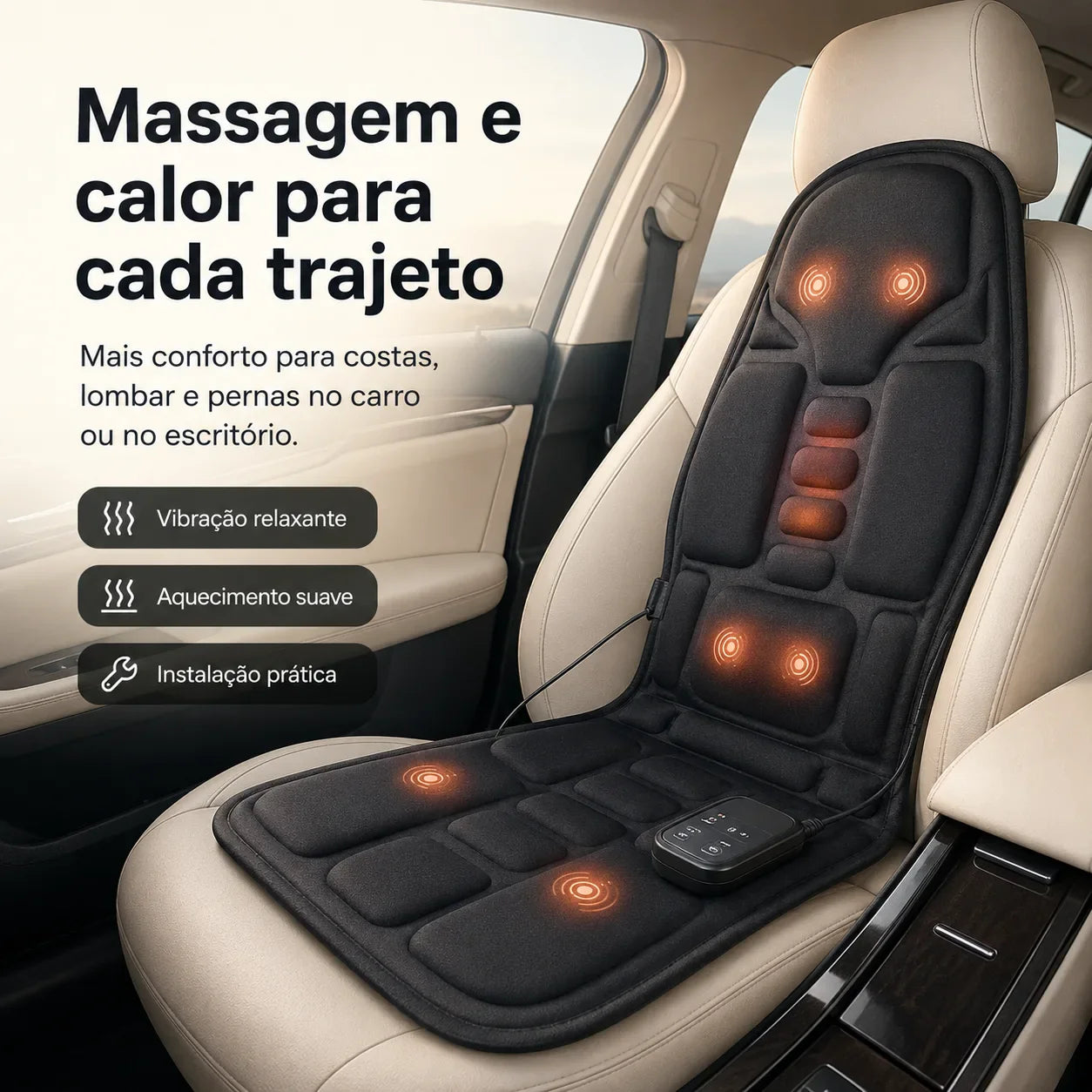 Almofada de Massagem Portátil Com Aquecimento