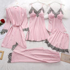Conjunto SweetDream com 5 Peças em Cetim de Seda / O Conjunto da Mulher Bela & Sensual!