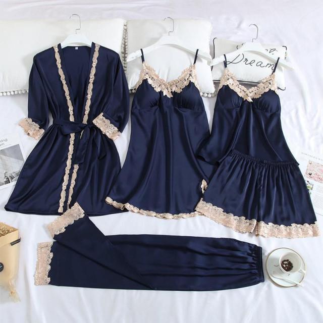 Conjunto SweetDream com 5 Peças em Cetim de Seda / O Conjunto da Mulher Bela & Sensual!