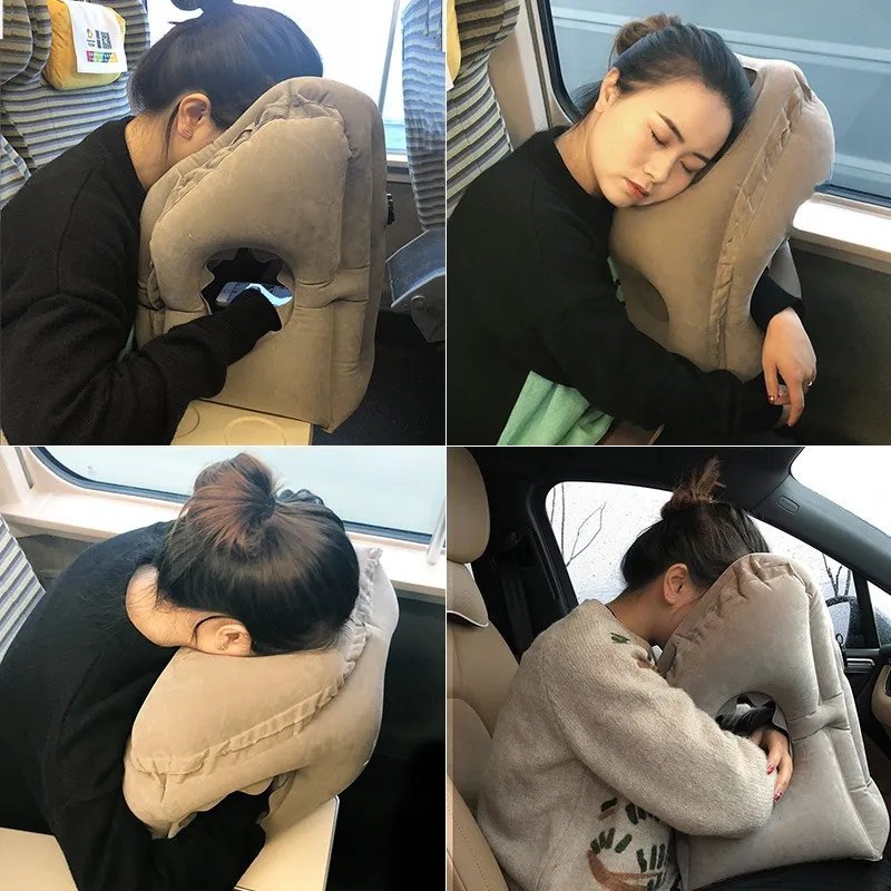 Travesseiro Inflável Ergonômico para Viagem
