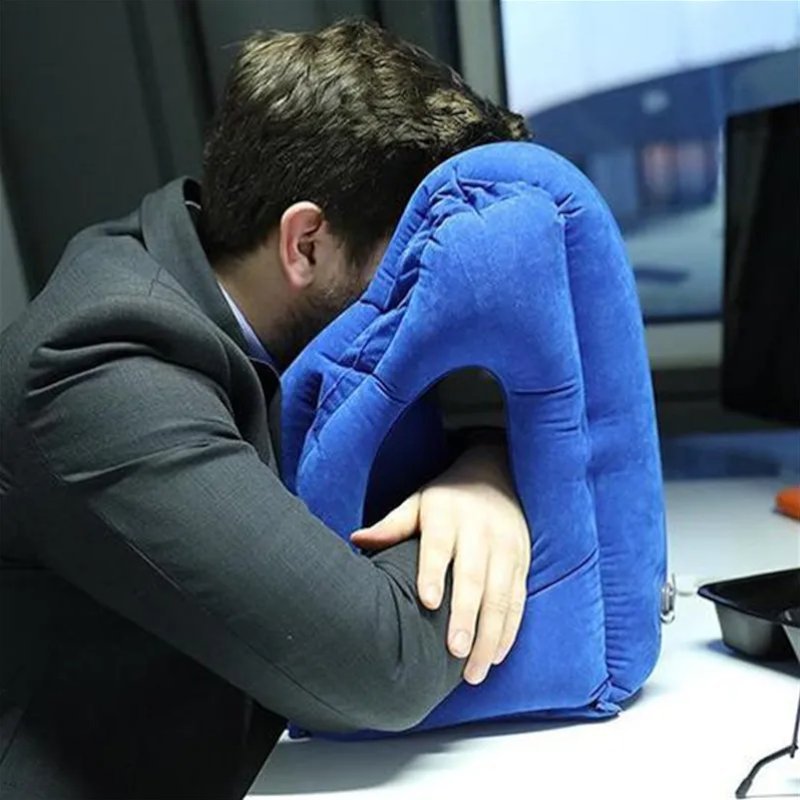 Travesseiro Inflável Ergonômico para Viagem